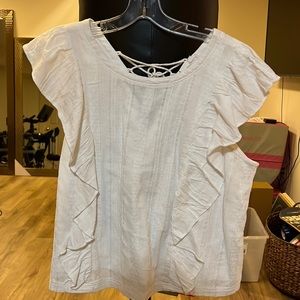 Anthropologie white ruffle top